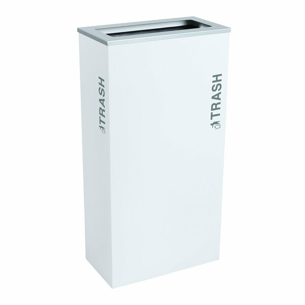 Ex-Cell Kaiser 17-Gal. KD Indoor Recycling Receptacle - Trash decal, White Gloss RC-KD17-T BT-WHT